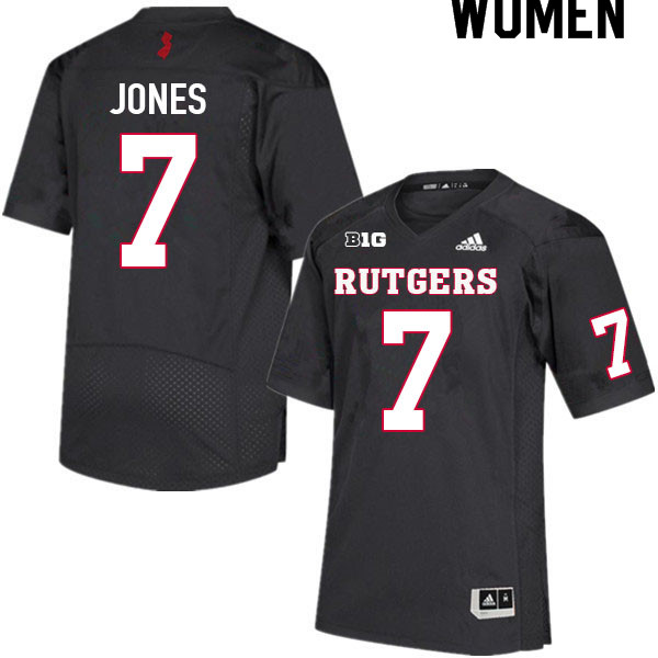 Women #7 Shameen Jones Rutgers Scarlet Knights College Football Jerseys Sale-Black